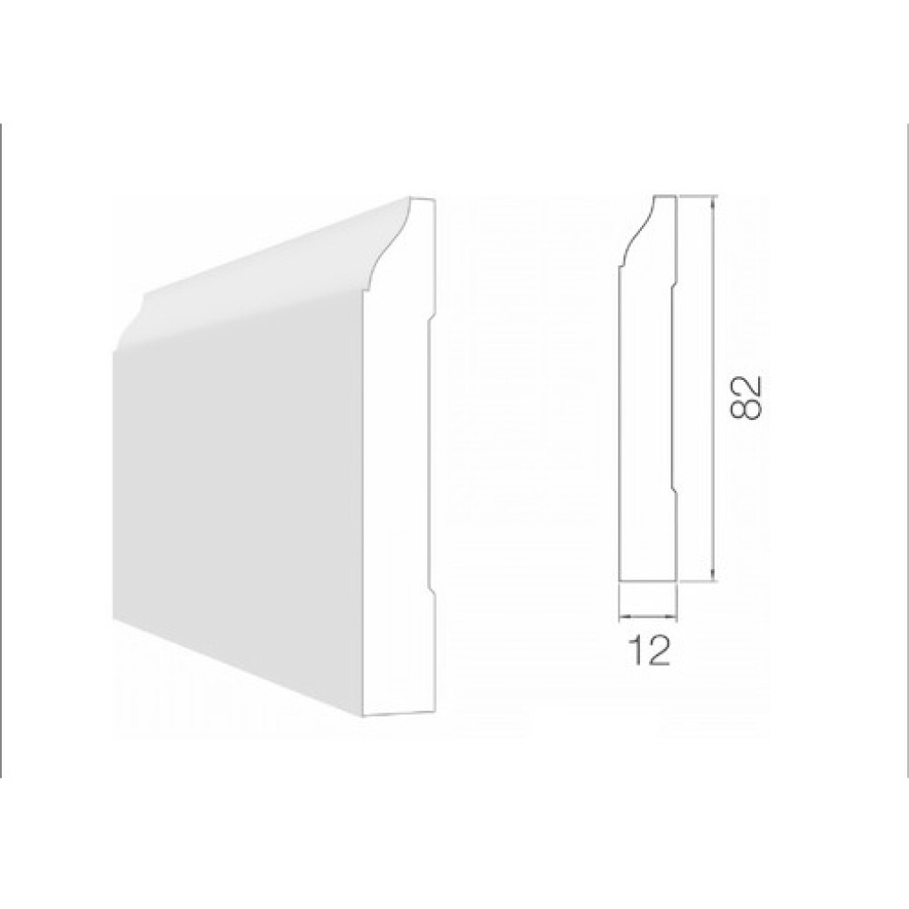 Zocalo Madera MDF 623 - 3.60M X 8Cm X 1.2Cm